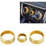 👉 Airconditioner aluminium goud active 3 STKS Auto Knop Case voor Honda VEZEL / XR-V Fit GIENIA Stad (Goud)