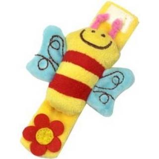 👉 Rammelaar pluche active baby's Zacht dier Pols Verlichting Puzzel Babyspeelgoed (Bij)