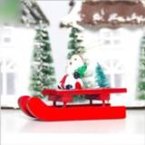👉 Kerstboom hout active 2 stuks slee sneeuwpop kerstman elanden hanger ornament (kerstman)