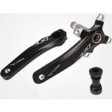 👉 Mountainbike zwart active JIANKUN IXF holle crank gemodificeerde enkele plaat links en rechts cranks krukas onderas, stijl: linker rechter + trapas (zwart)