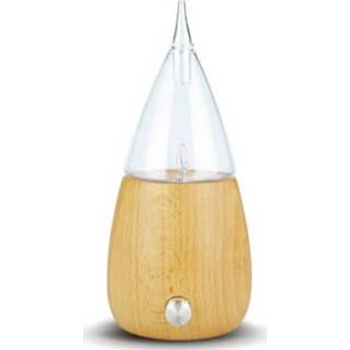 👉 Diffuser active Waterloze Etherische oliespray Houtglas Aromatherapie Luchtbevochtiger, Type stekker: EU-stekker (lichte houtnerf)