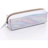👉 Etui PU zilver active Iriserende laser school briefpapier cadeau schattig potlood doos (zilver)