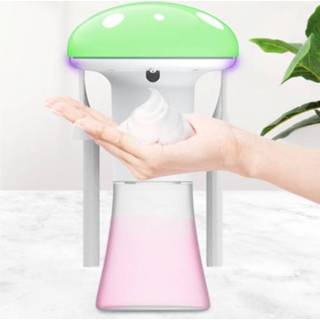 👉 Tandenborstel roze active 2 in 1 paddestoel 350 ml intelligente automatische sensorzeepdispenser + ultraviolette desinfectie rekhouder (roze)