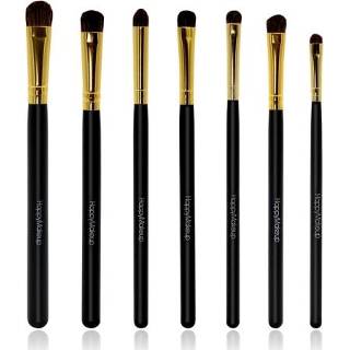 👉 Kwast zwart goud active HappyMakeup 7 PCS professionele make-up kwasten set tools (zwart + goud)