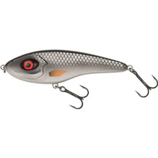 👉 Hardbait roofvis kunstaas zwart grijs Kinetic Slicky Micky - Shiner Jerkbait 14.5cm 55g 5707461328937