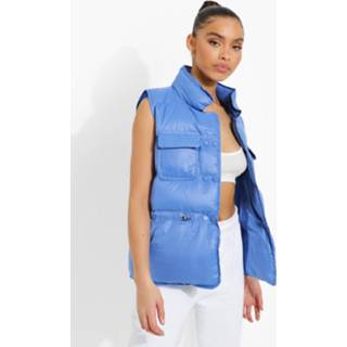 👉 Bodywarmer Met Geplooide Taille, Cobalt