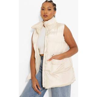 👉 Plus Gewatteerde Mouwloze Bodywarmer, Cream