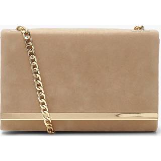 👉 Clutch One Size taupe Nep Suède En Ketting, 9897516735