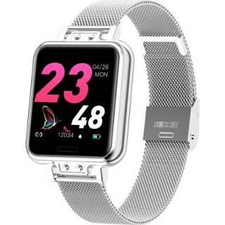 👉 Smartwatch zilver active ZL13 1,22 inch kleurenscherm IP67 waterdicht smartwatch, ondersteuning slaapmonitor / hartslagmeter menstruatiecyclusherinnering (zilver)