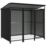 👉 Hondenkennel staal grijs Vidaxl Voor Buiten 193x133x164 Cm 8718475724773