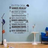 👉 Muursticker active 2 STUKS Franse Family Rules-serie muurstickers, afmeting: 45x72cm