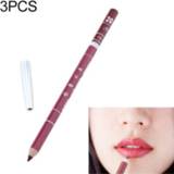 👉 Lippenstift active vrouwen 3PCS Professional Wood Waterproof Lady Charming Lip Liner Contour Makeup Lipstick Tool (20)