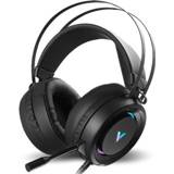 👉 Microfoon zwart active Rapoo VH500 desktopcomputer 7.1-kanaals RGB-lichtgevende game-headset met lange microfoon, kabellengte: 2,2 m (zwart)