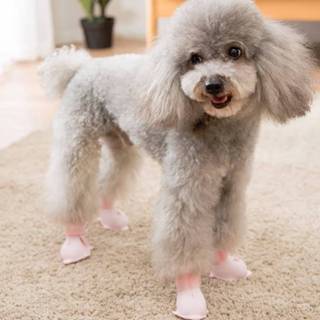👉 Hondenschoen roze siliconen m active 4 stuks / set cartoon hondenschoenen huisdier waterdichte regenlaarzen, maat: (roze)