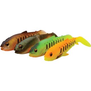 Roofvis geel kunstaas softbait Savage Gear Craft Cannibal Paddletail - Shad Dark Water Mix 12.5cm 20g 4 Stuks 5706301718341