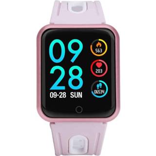 👉 Smartwatch roze siliconen active P68 1.3 inch IPS kleurenscherm IP68 waterdicht, horlogeband, ondersteuning oproepherinnering / hartslagbewaking bloeddrukbewaking slaapbewaking bloedzuurstofbewaking (roze)