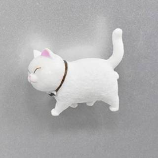 👉 Koelkast wit medium active Creative Cartoon Cat Magnet Berichtmagneet, Formaat: 4× 4,5 cm, Stijl: White