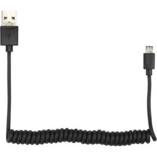 👉 Spiraalkabel zwart active micro-USB naar USB A 2.0 1,5m Velleman 5410329650179