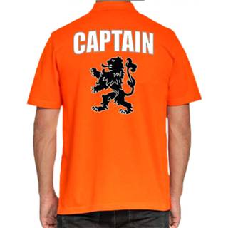 Shirt active mannen oranje Holland fan polo t-shirt captain met leeuw voor heren