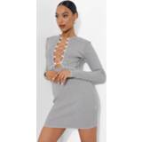 Mini Jurk Met Veters En Naaddetail, Grey