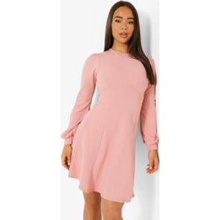 👉 Skater Jurk Met Blouson Mouwen, Rose