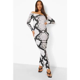 Slangenprint Maxi Jurk Met Uitgesneden Hals, Snake