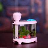 👉 Luchtreiniger roze active 460ML aquarium stijl ultrasone aromatherapie luchtbevochtiger USB verstuiver met LED-nachtlampje (roze)