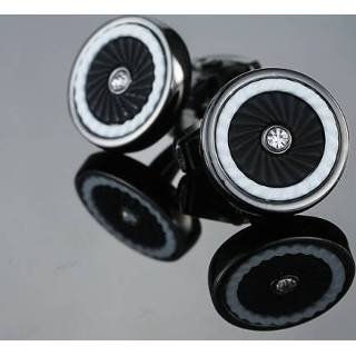 👉 Manchetknoop zwart staal zilver active mannen 1 paar Lasergravure Manchetknopen Voor Bruiloft Mode Eenvoudige Mouw (Zilver + Zwart)