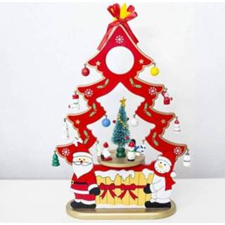 👉 Kerstboom rood active 2 STKS Kerst Creatieve Muziekdoos Kerstman Geschenk (Rood)