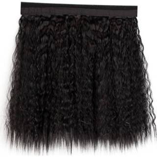 👉 Hoed zwart active 8261B afneembare pruik stuk explosieve krullende (zwart)