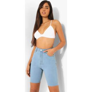 Denim Shorts Met Onbewerkte Zoom, Bleached Blue