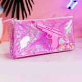 👉 Etui transparant roze PU active Kawaii Tweezijdige Snoep Gift Estuches Potlood Doos Tas Schoolbenodigdheden Briefpapier (Roze)