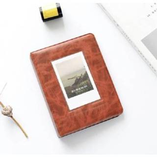 👉 Fotoalbum rood bruin PU active 3 inch Kleurrijke Starry Serie Cover Album Foto Film Ticket Opslag Collectie Boek (Vintage Bruin)
