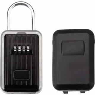 👉 Opbergdoos zwart metalen zilver active Wachtwoordsleutelkast Wandgemonteerde doos Wachtwoordbox Buitensleutel Anti-diefstal opbergdoos, specificatie: waterdichte hoes (zilver zwart)