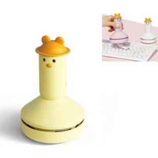 👉 Stofzuiger geel active 3W USB Mini Car Cartoon Office Desktop Keyboard Cleaner Stofzuiger, Modelnummer: C503-1 (Geel)