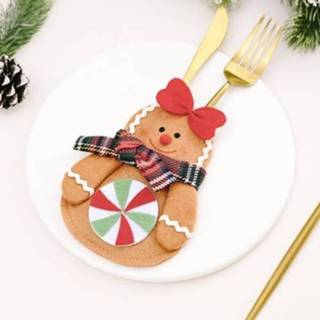 👉 Kerstversiering active mannen 10 STUKS Bestekset Servies Decoratie Tafel Aankleden (Gingerbread Man)