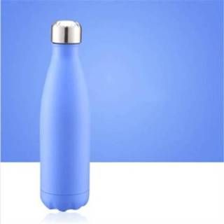 👉 Beker blauw active Thermische Thermoskan Warmte Waterfles Draagbare roestvrijstalen sportketel, capaciteit: 500 ml (Marokkaans blauw)