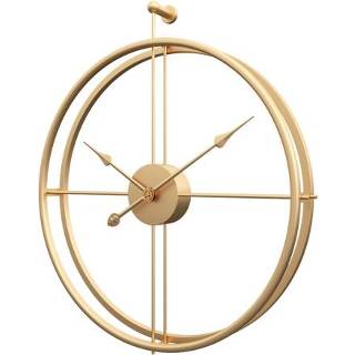 👉 Wandklok goud active 55cm Grote Stille Modern Design Klok Voor Home Decor Kantoor Europese Stijl Hangende Wandhorloge (Goud)