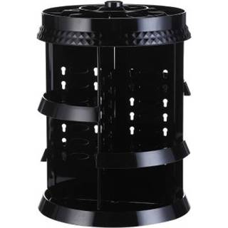👉 Opbergdoos zwart active 360 graden roterende make-up diamantvorm lade meerlagig dressoir Desktopplank zonder (zwart)