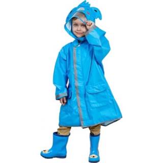 👉 Jumpsuit blauw l active kinderen jongens meisjes cartoon dier waterdichte regenjas regenkleding met capuchon pak, maat: (blauw)