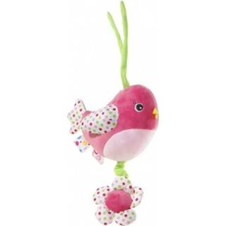 👉 Muziek knuffel active roze vogel 15 cm