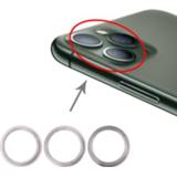 Achteruitrijcamera grijs metalen active 3 PCS glazen lens beschermring ring voor iPhone 11 Pro&11 Pro Max (grijs)