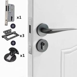 👉 Binnendeurslot grijs aluminium active Magnetisch slot Mute Split Lock Solid Space binnendeurslot, stijl: 72 pakket (grijs)