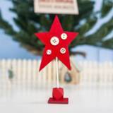👉 Kerstversiering rood houten vilt active 2 STKS Knop Kerstboom Creatieve Ornamenten (Rood Pentagram)