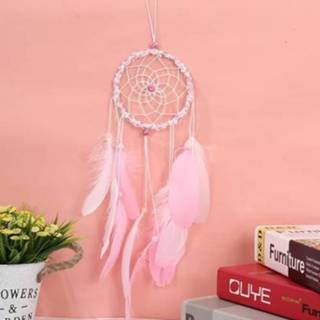 👉 Ornament roze active Creatief weven ambachten auto ornamenten holle windgong dromenvanger muur opknoping decoratie, type: zonder licht (roze)