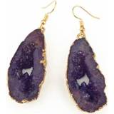 👉 Oorbel paars steen hars active vrouwen 3 paar chique holle oorbellen grote voor verklaring sieraden geschenken (paars)