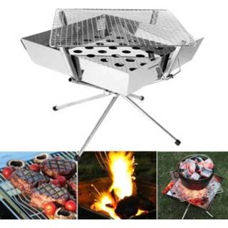 👉 Houtskool barbecue RVS active Outdoor BBQ Camping Home Opvouwbare Kachel