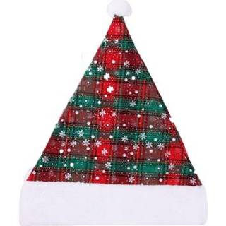 Kerst Geruite Hoed Dikke Sneeuwvlok Ornament rode wit active 1820926 Hoed rode wit active 3 STKS Kerst Geruite Dikke Sneeuwvlok Ornament (Wit)