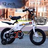 👉 Mand wit active kinderen mannen ZHILTONG 5166 12 inch opvouwbare draagbare kinderfiets-mountainbike met en bel, aanbevolen hoogte: 90-105 cm (wit)