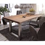 👉 Eettafel roestvrijstalen XL DELIFE Edge 200x100 sheesham natuur roestvrijstaal breed 4251487142325